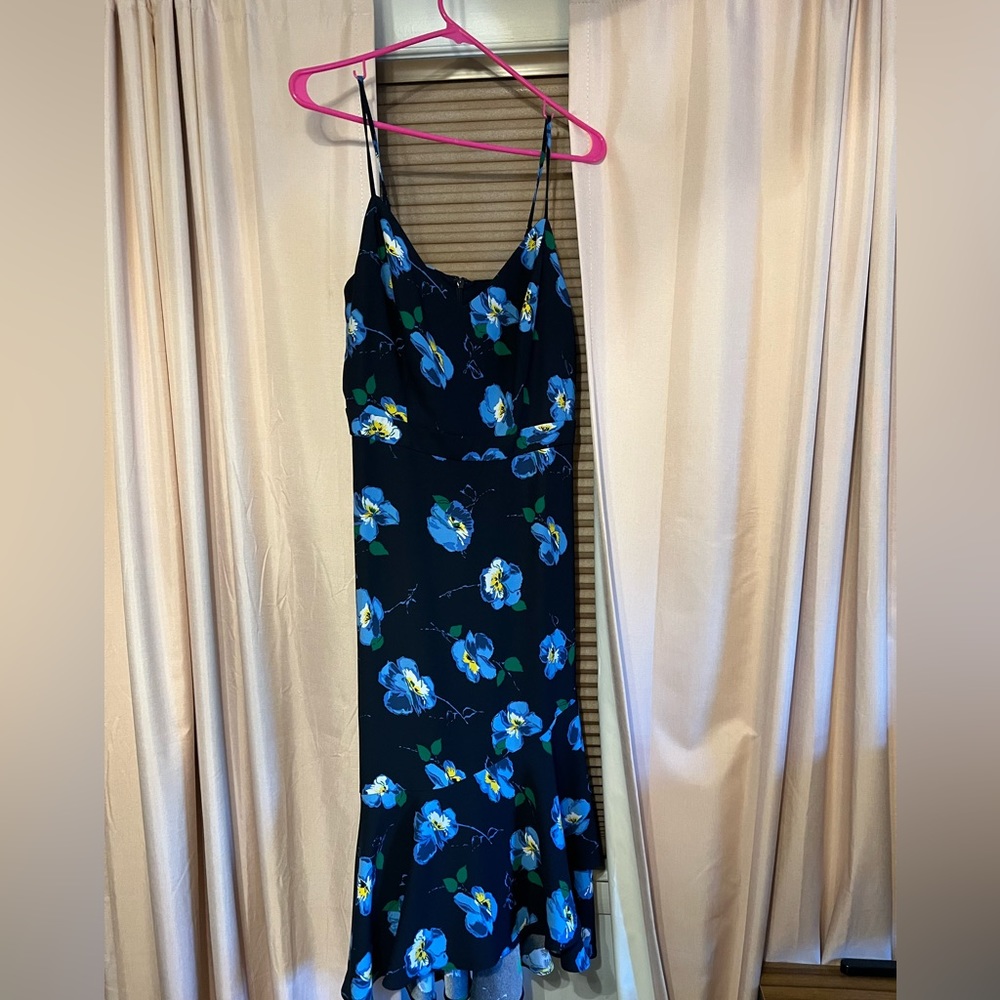Blue Floral Midi Dress